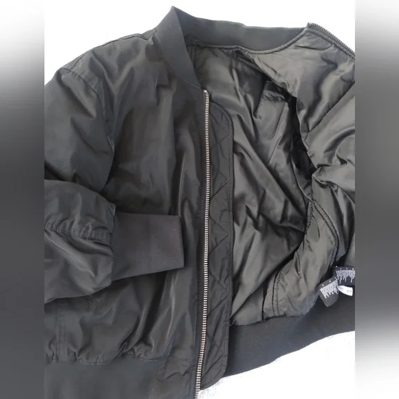 & Other Stories Black Bomber Jacket 8 - Picture 4 of 10